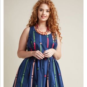 Optimistic Effect Sleeveless Dress in Stripes